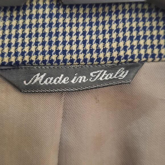 Vintage Enrique Uomo Size 56 Grey Houndstooth Blazer Fabric by F. lli Carlanda - Picture 3 of 6